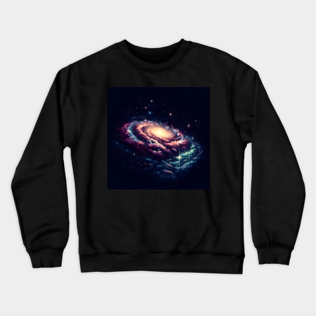 pixelated - space galaxy pixelated Crewneck Sweatshirt by vaporgraphic